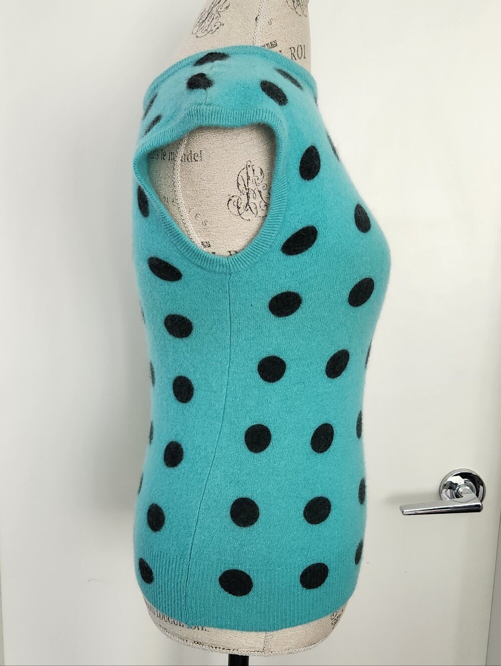 80s Polkadot Lamb Wool Sweater Vest - Picture 3 of 8